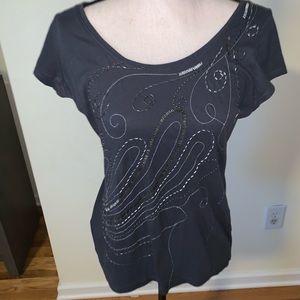 Ann Taylor grey embellished top